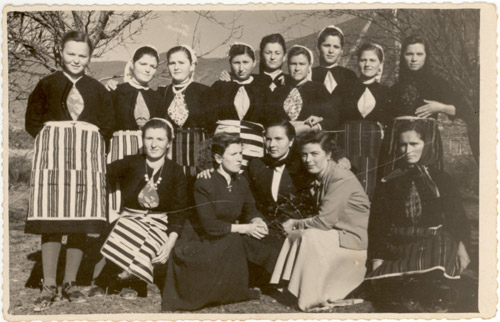 Women from Zurce, near Dolenci, wearing traditional costume in 1954